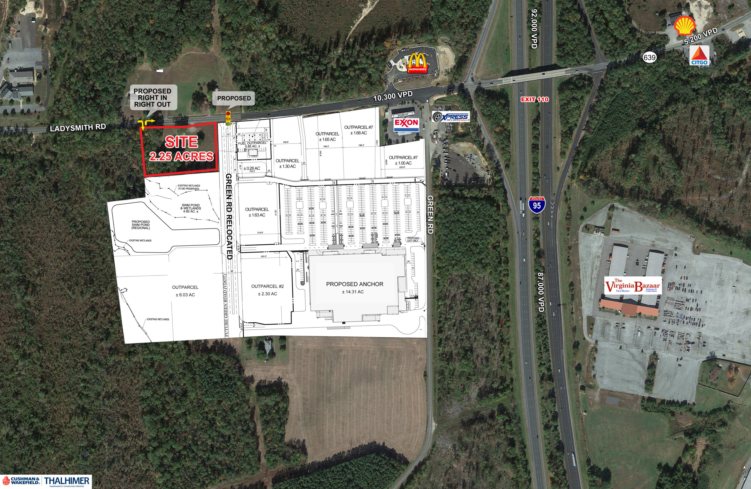 Ladysmith Outparcel Aerial Close