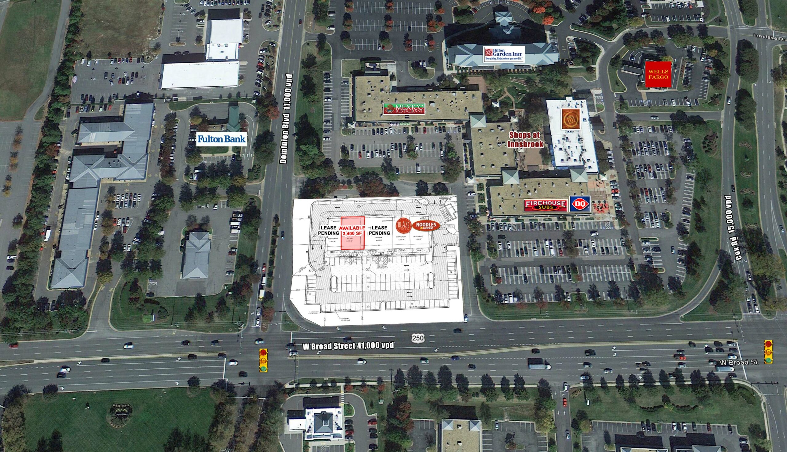 Dominion Shoppes at Innsbrook Close Aerial-Cropped