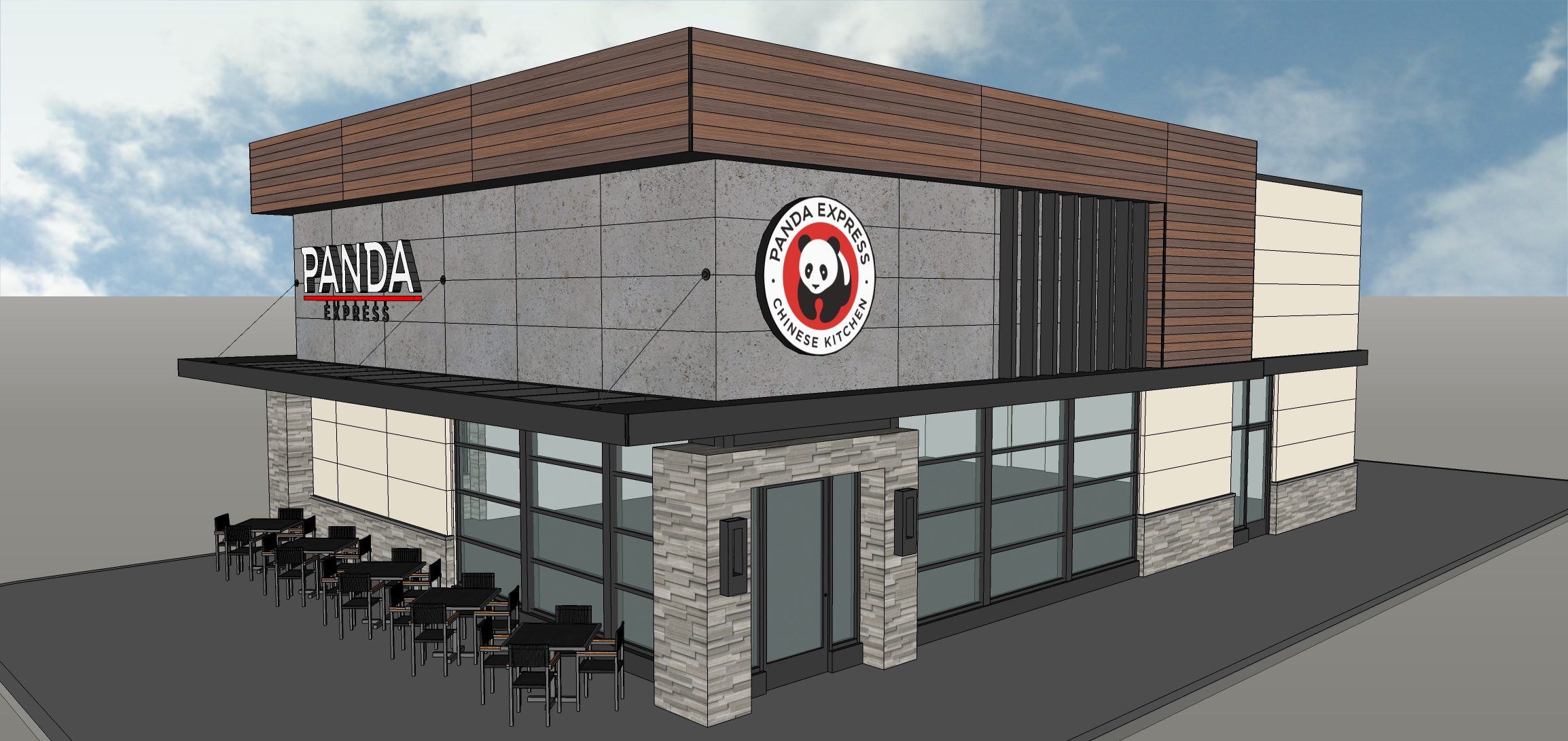 PandaExpress - Exterior Rendering